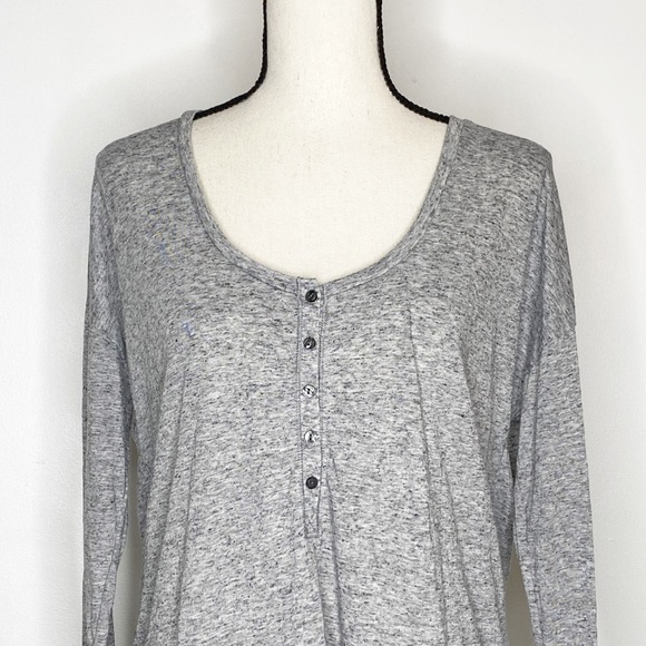 VICTORIA’S SECRET Henley Style Pajama Top Gray S - Picture 2 of 8